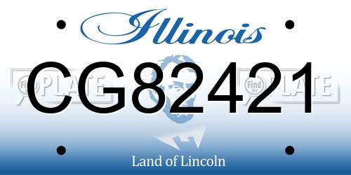 CG82421 Illinois License Plate