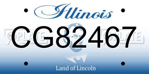CG82467 Illinois License Plate