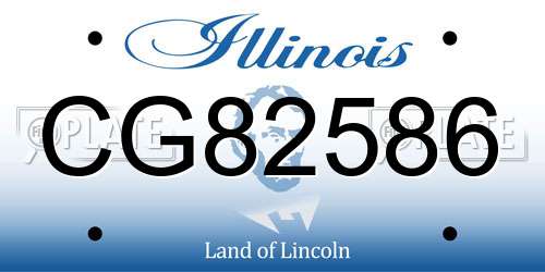 CG82586 Illinois License Plate