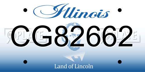 CG82662 Illinois License Plate