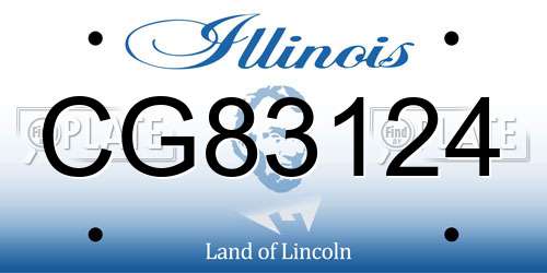CG83124 Illinois License Plate