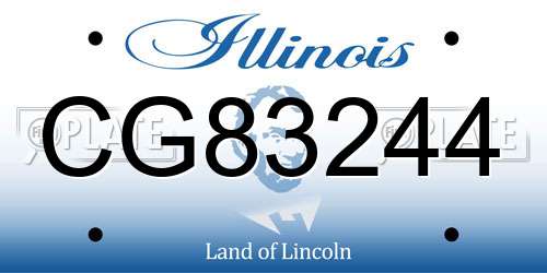 CG83244 Illinois License Plate