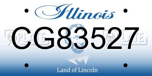 CG83527 Illinois License Plate