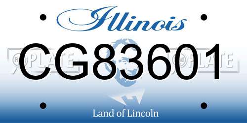 CG83601 Illinois License Plate
