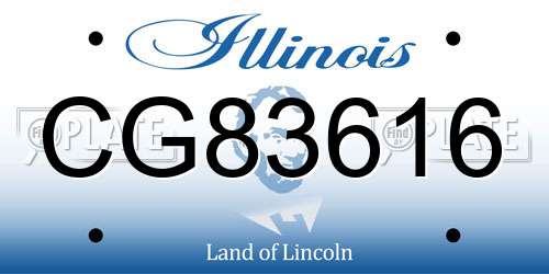CG83616 Illinois License Plate
