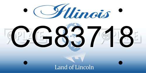 CG83718 Illinois License Plate