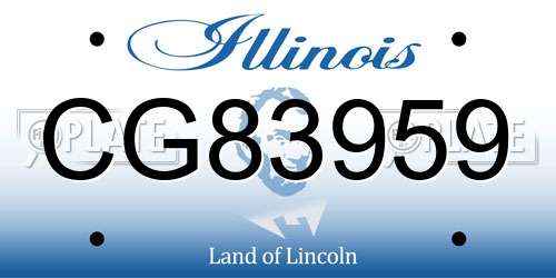 CG83959 Illinois License Plate