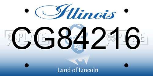 CG84216 Illinois License Plate