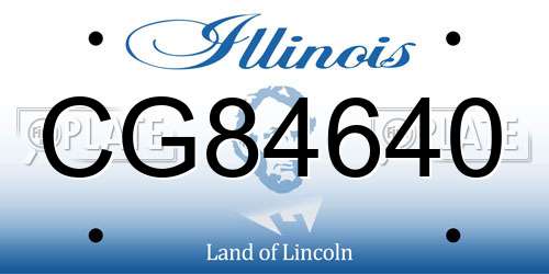 CG84640 Illinois License Plate