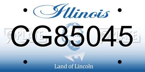 CG85045 Illinois License Plate
