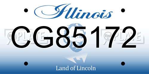CG85172 Illinois License Plate