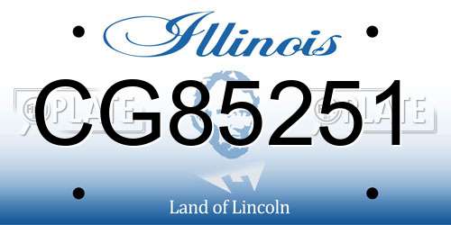 CG85251 Illinois License Plate