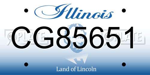 CG85651 Illinois License Plate