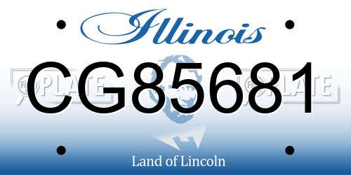 CG85681 Illinois License Plate