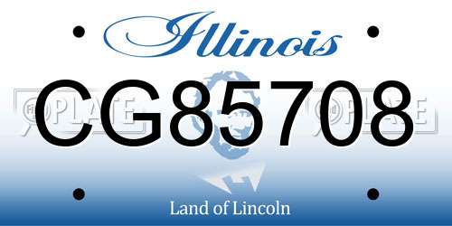 CG85708 Illinois License Plate