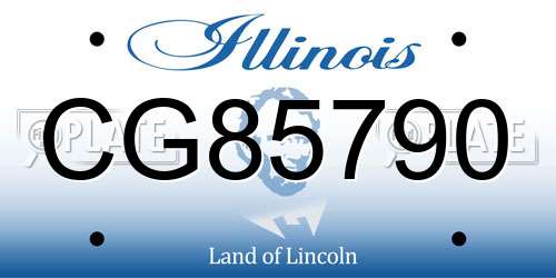 CG85790 Illinois License Plate