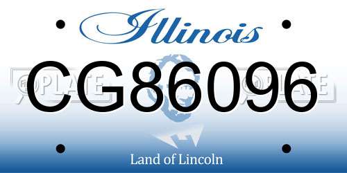 CG86096 Illinois License Plate