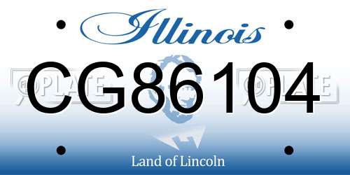 CG86104 Illinois License Plate