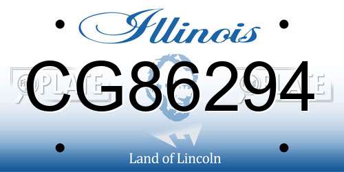 CG86294 Illinois License Plate