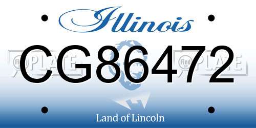 CG86472 Illinois License Plate