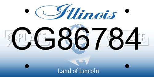 CG86784 Illinois License Plate