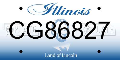 CG86827 Illinois License Plate