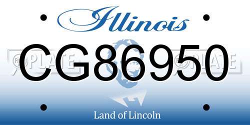 CG86950 Illinois License Plate