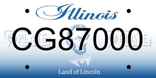 CG87000 Illinois License Plate