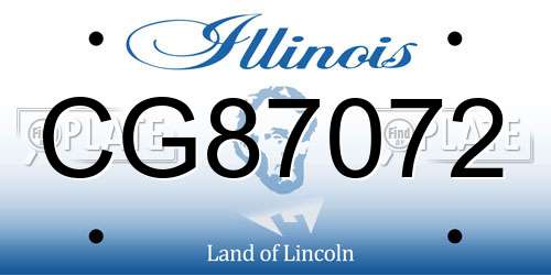 CG87072 Illinois License Plate
