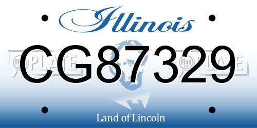 CG87329 Illinois License Plate