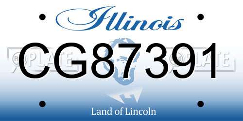 CG87391 Illinois License Plate