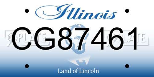 CG87461 Illinois License Plate