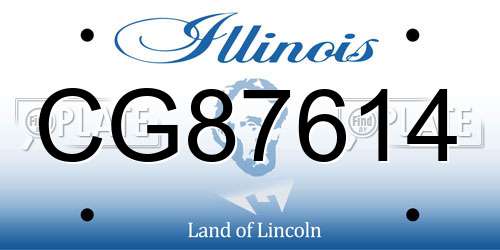 CG87614 Illinois License Plate
