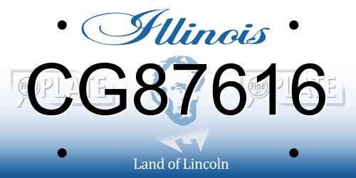CG87616 Illinois License Plate