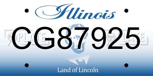 CG87925 Illinois License Plate