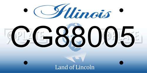 CG88005 Illinois License Plate