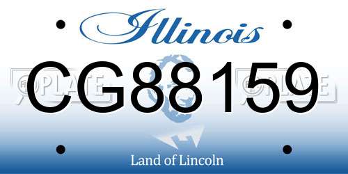 CG88159 Illinois License Plate
