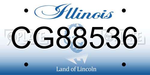 CG88536 Illinois License Plate