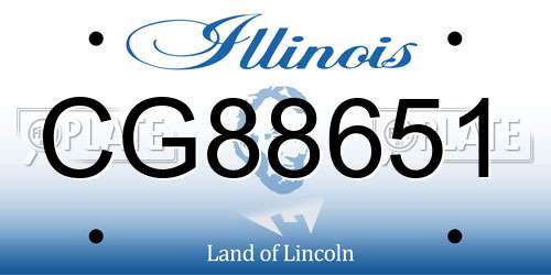 CG88651 Illinois License Plate