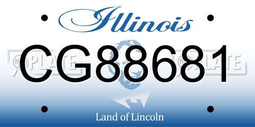 CG88681 Illinois License Plate