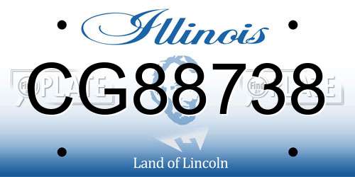 CG88738 Illinois License Plate