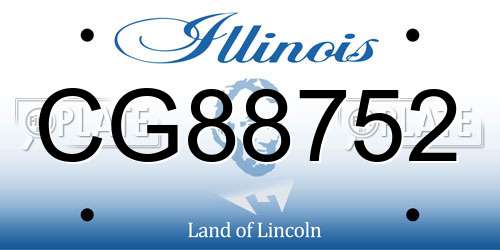 CG88752 Illinois License Plate