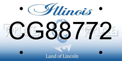 CG88772 Illinois License Plate
