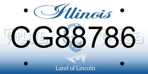 CG88786 Illinois License Plate
