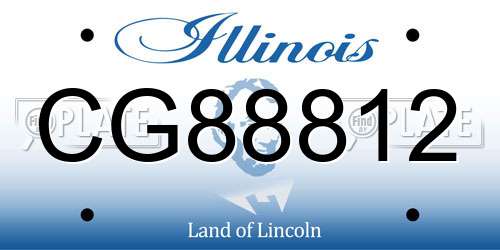 CG88812 Illinois License Plate