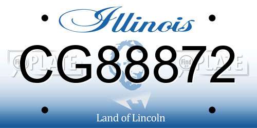 CG88872 Illinois License Plate