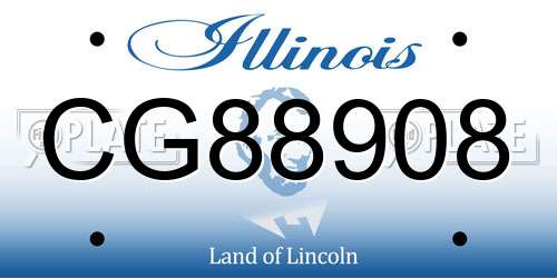 CG88908 Illinois License Plate