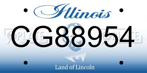 CG88954 Illinois License Plate