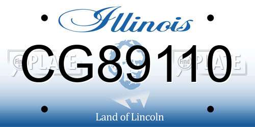 CG89110 Illinois License Plate