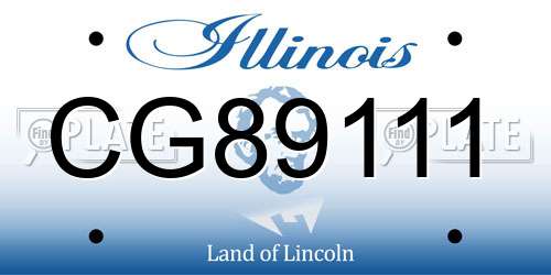 CG89111 Illinois License Plate
